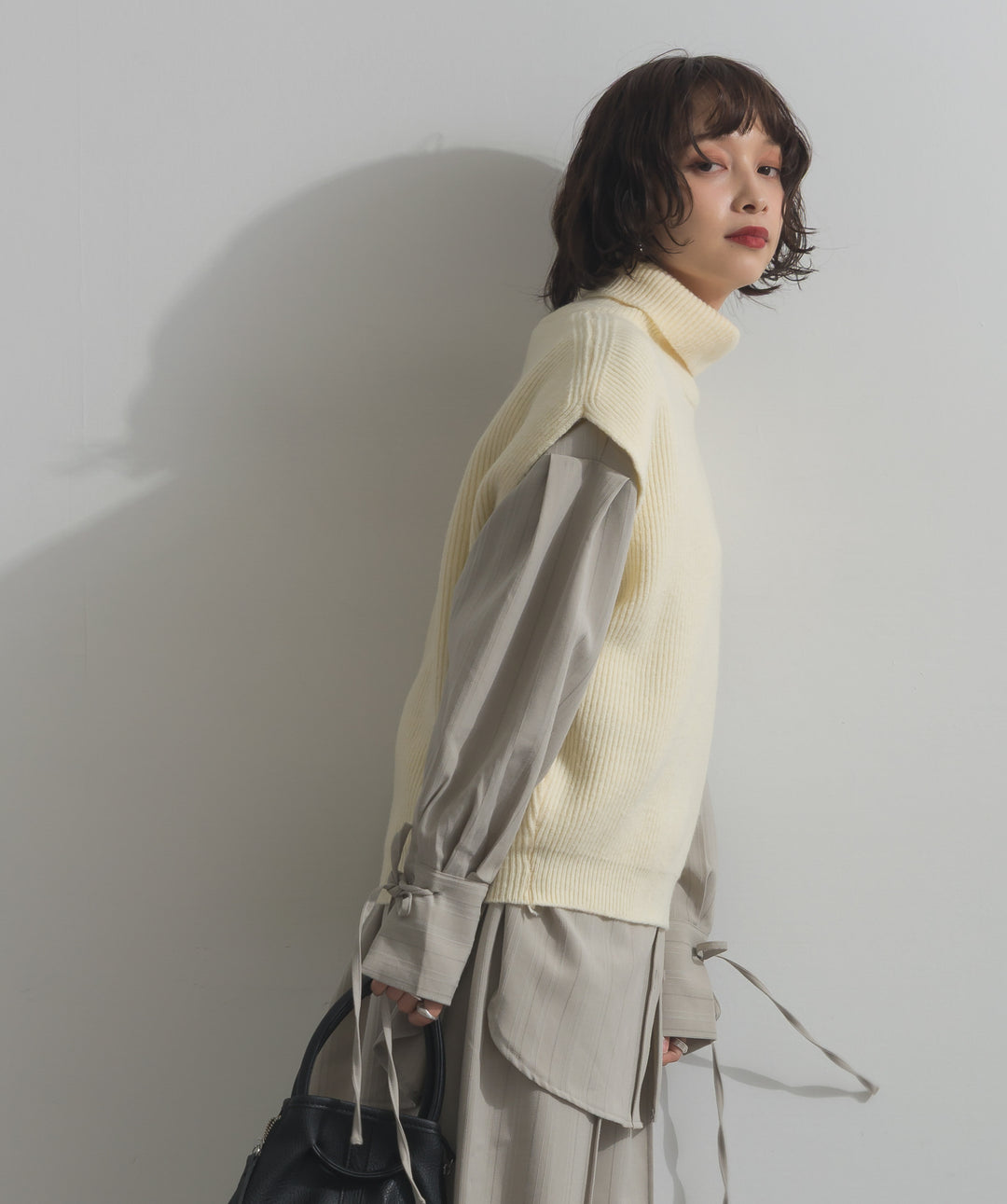 ハイネックニットベスト