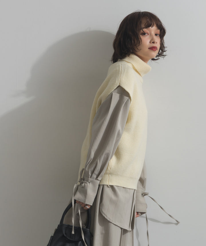 ハイネックニットベスト