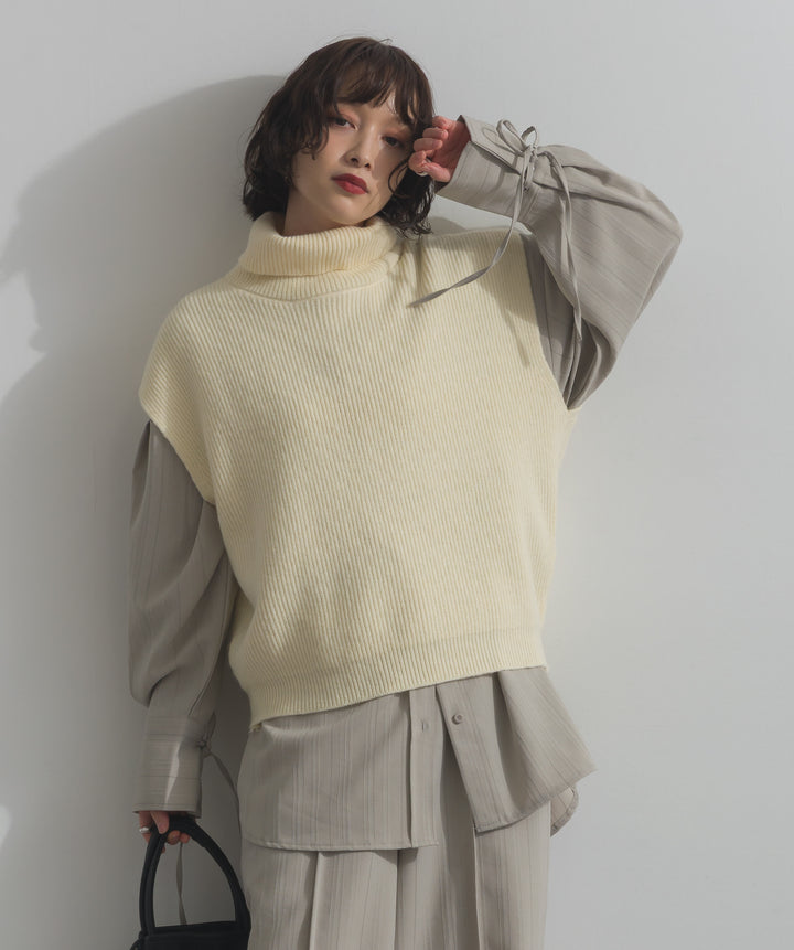 ハイネックニットベスト