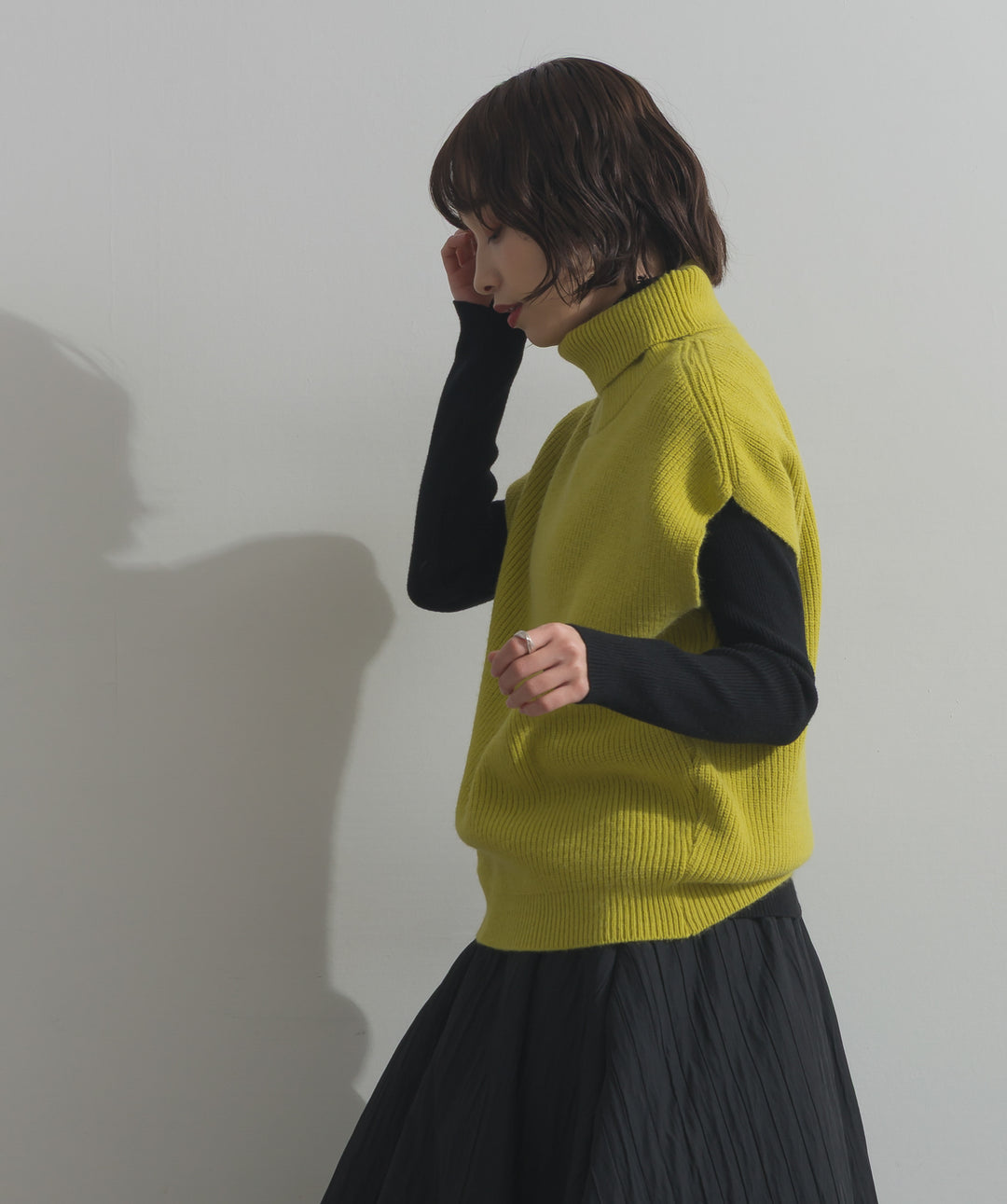 ハイネックニットベスト