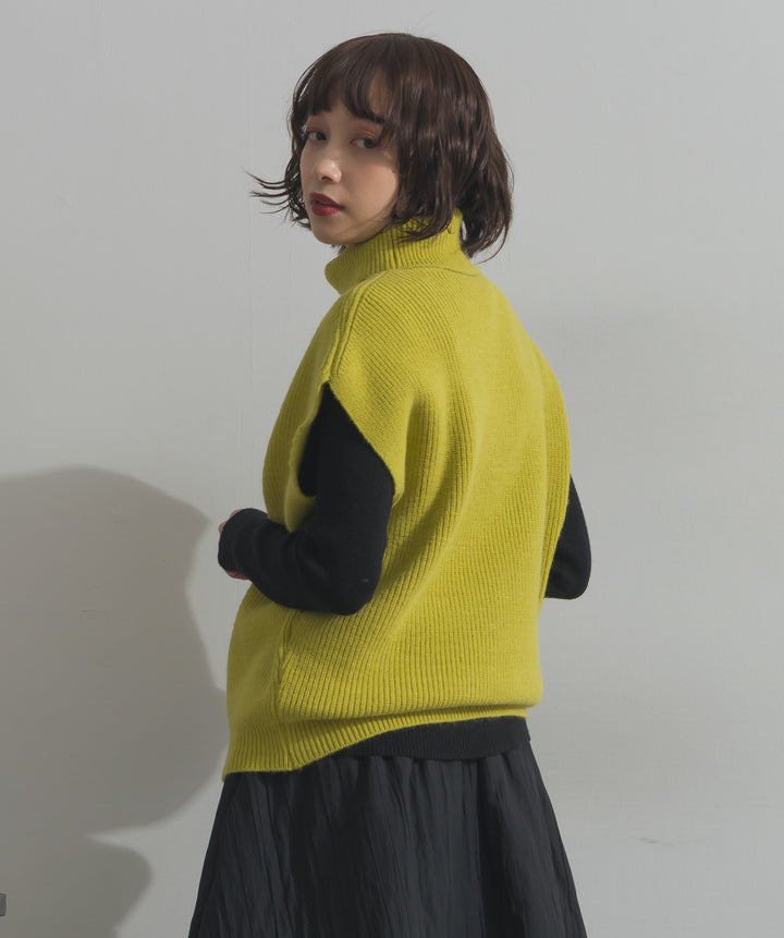 ハイネックニットベスト