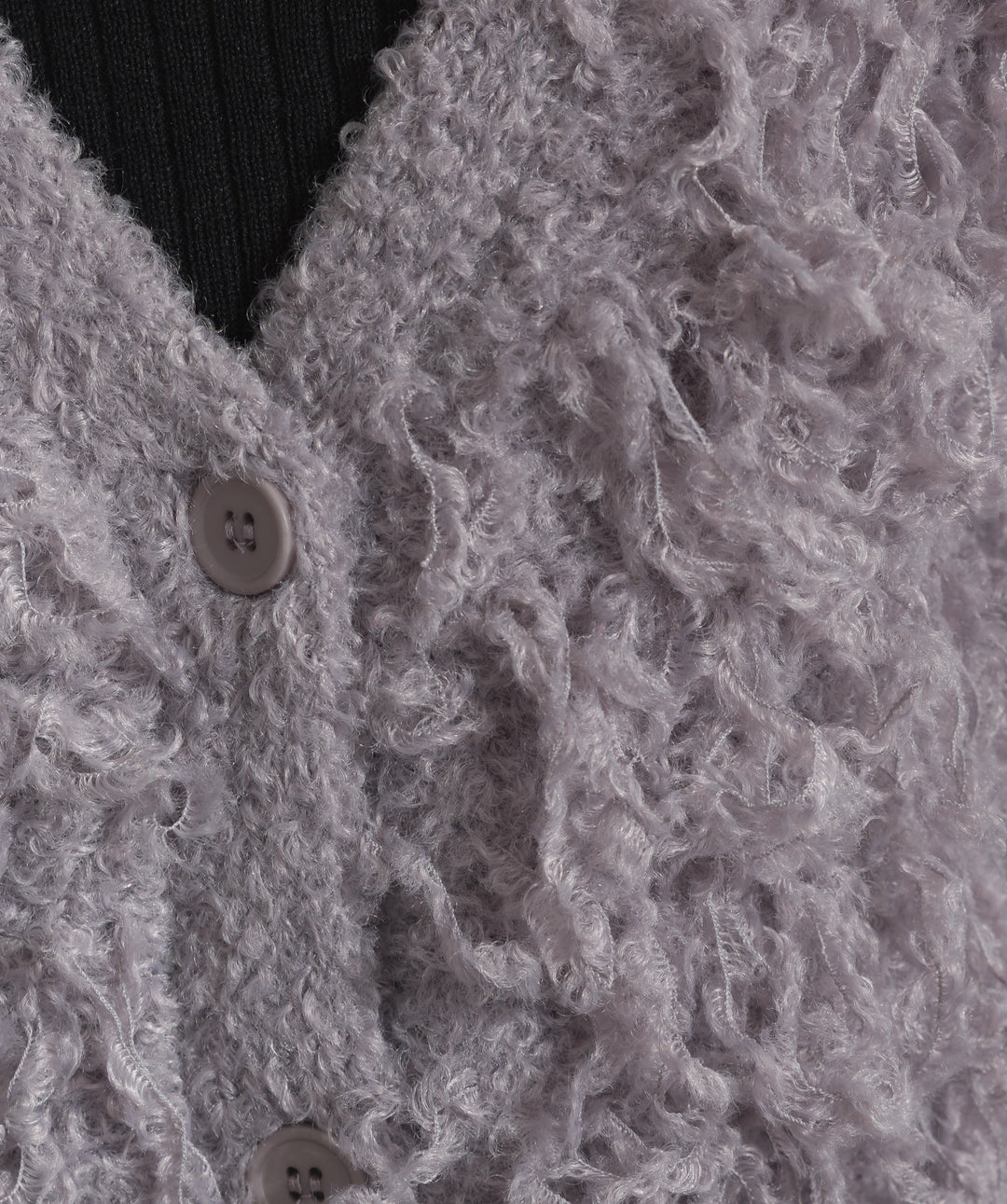 ループ編みVネックニットカーディガン