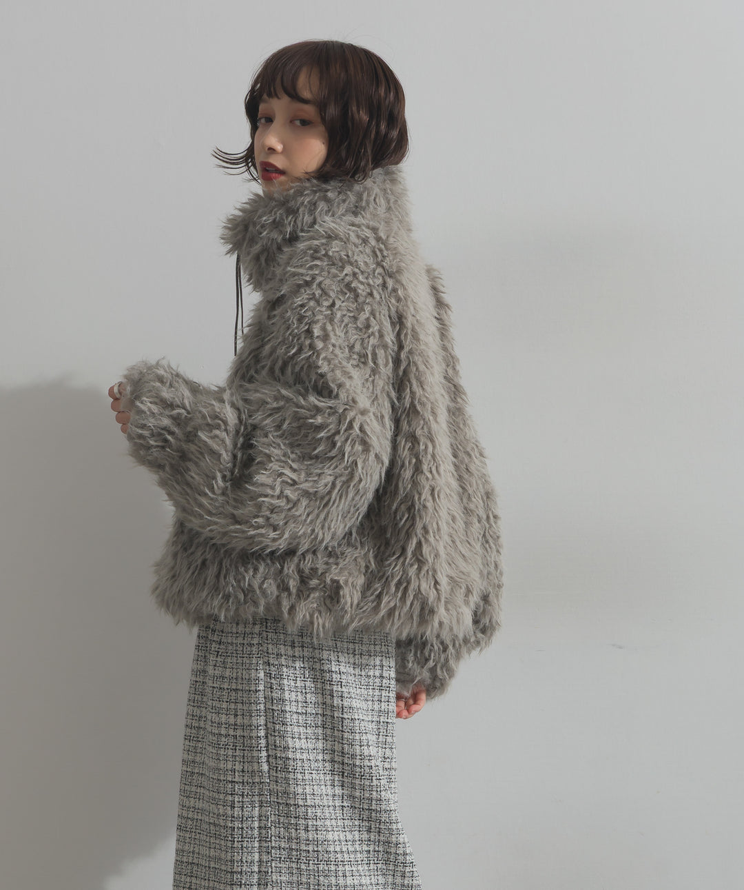 ミックスシープファースタンドブルゾン