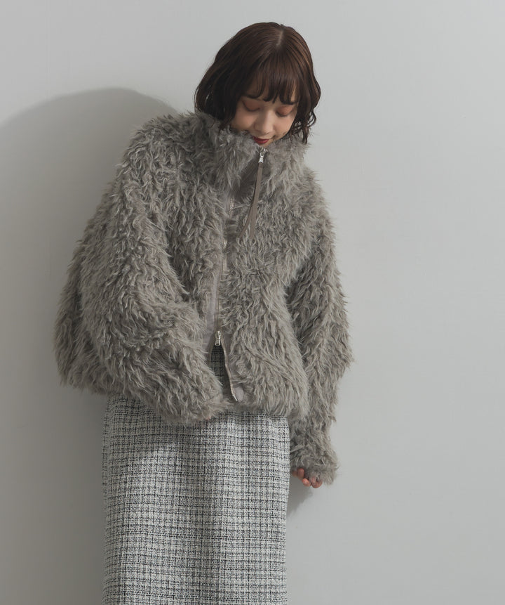 ミックスシープファースタンドブルゾン