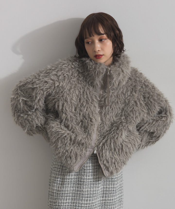 ミックスシープファースタンドブルゾン