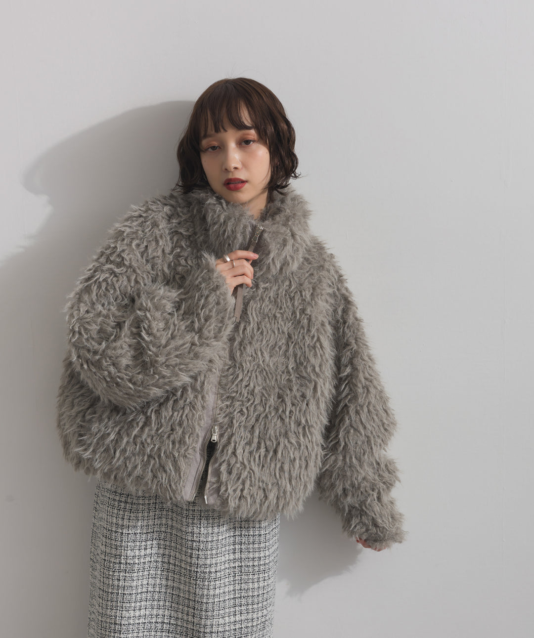 ミックスシープファースタンドブルゾン