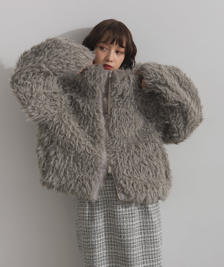 ミックスシープファースタンドブルゾン