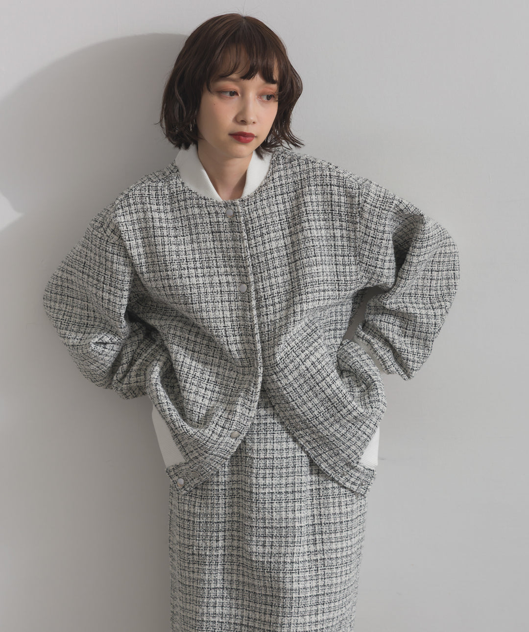 ツイードスタジャン