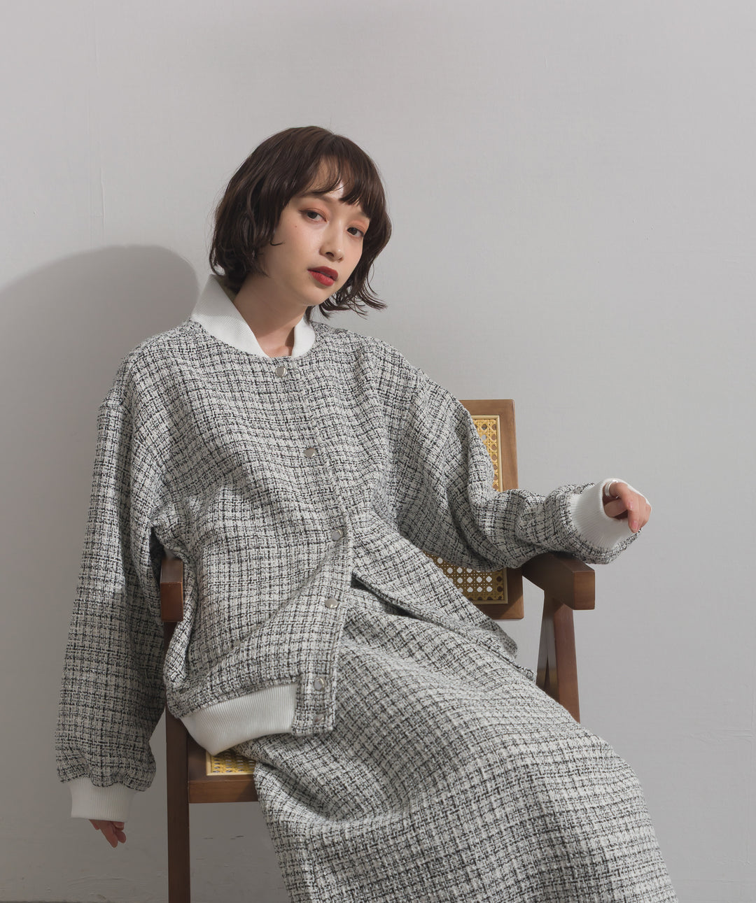 ツイードスタジャン