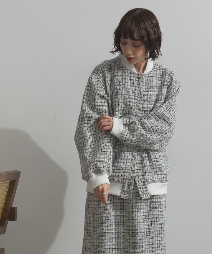 ツイードスタジャン