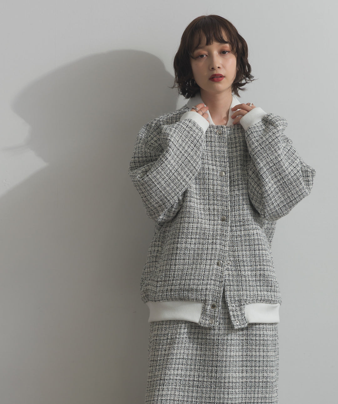 ツイードスタジャン