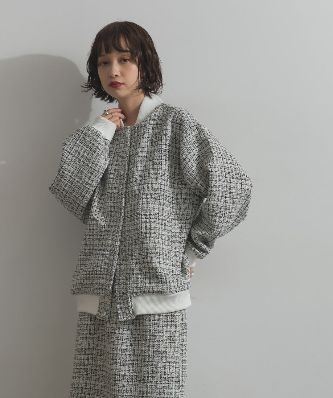 ツイードスタジャン