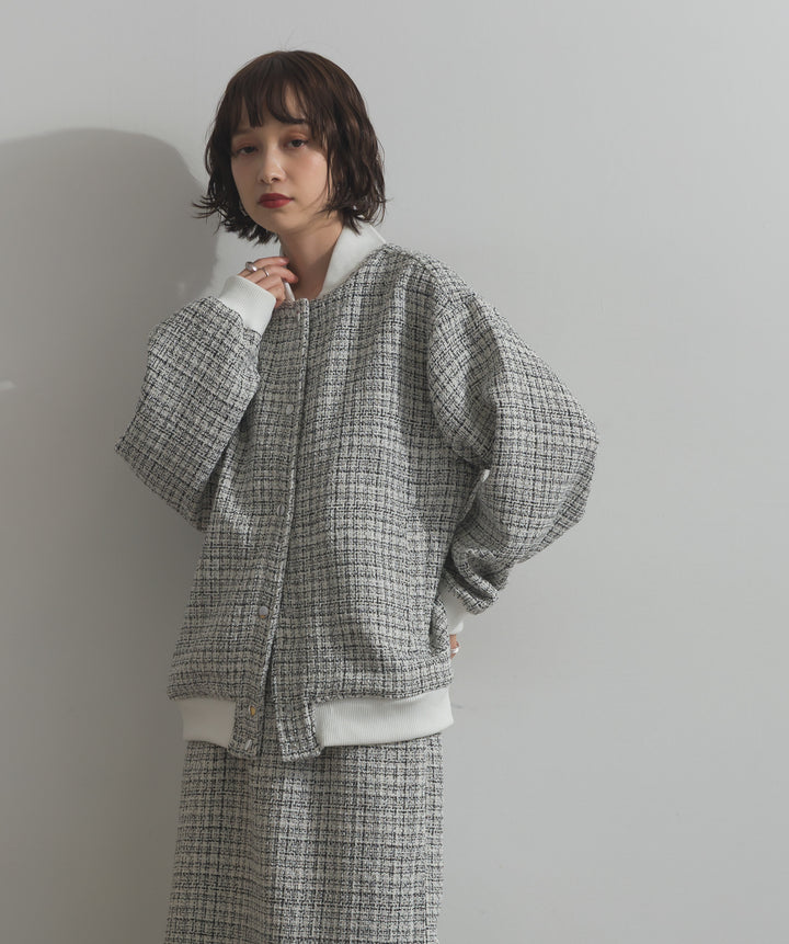 ツイードスタジャン