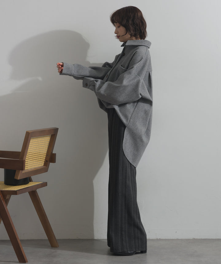 ウールライクワイドシャツJK