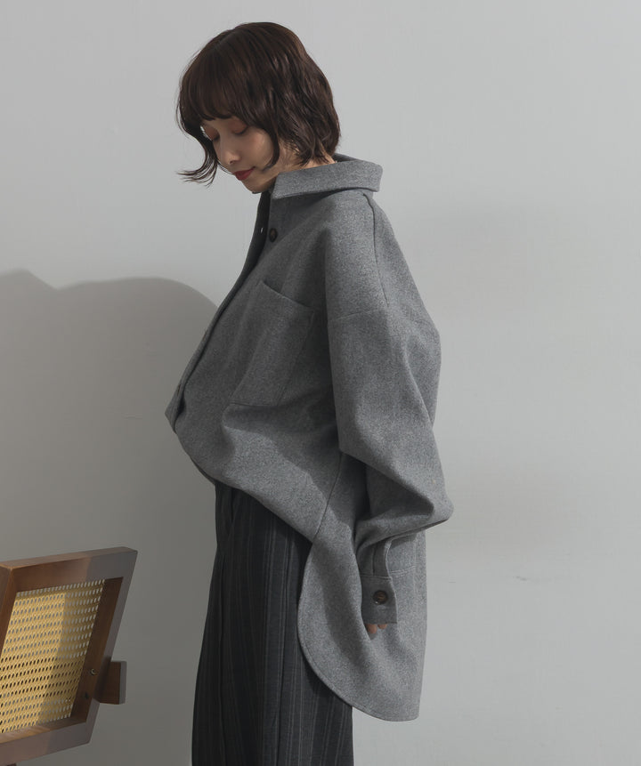ウールライクワイドシャツJK