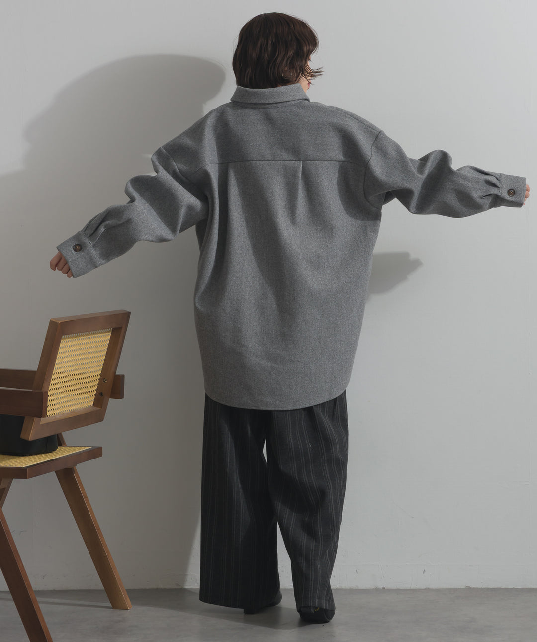 ウールライクワイドシャツJK