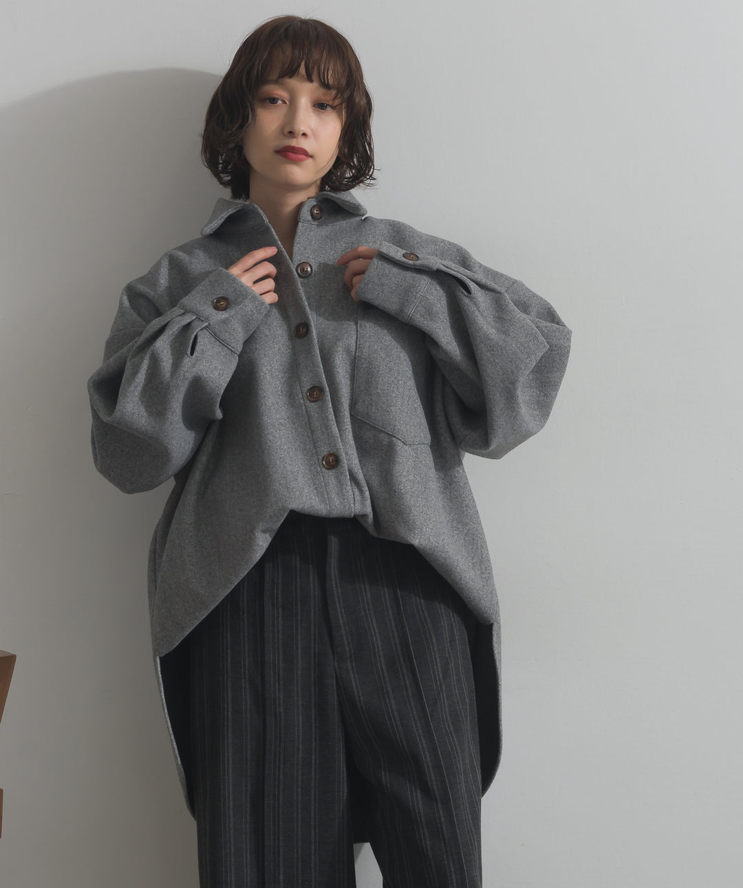 ウールライクワイドシャツJK