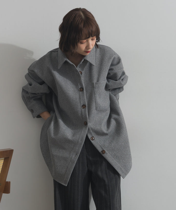ウールライクワイドシャツJK