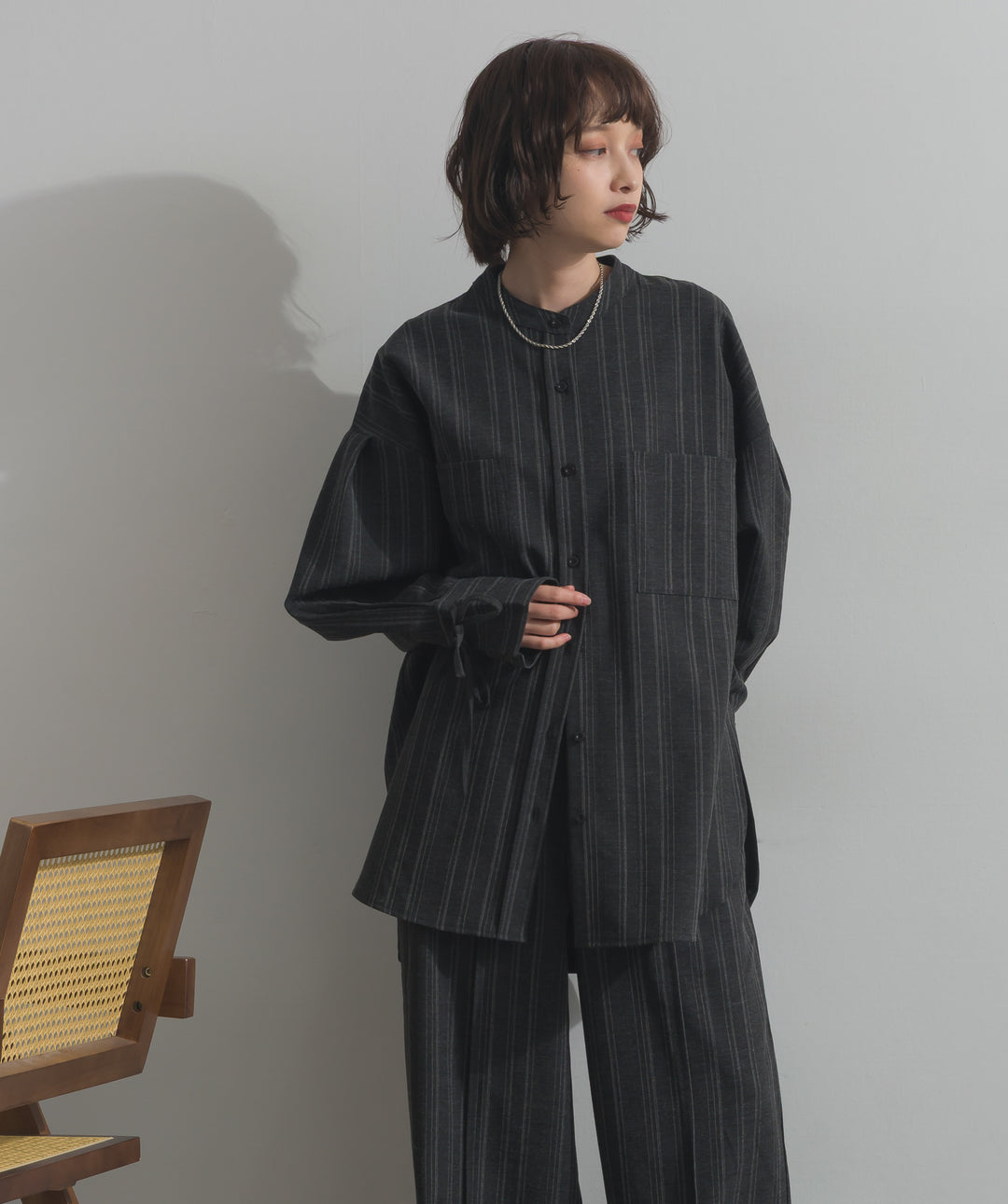 バンドカラーシャツ