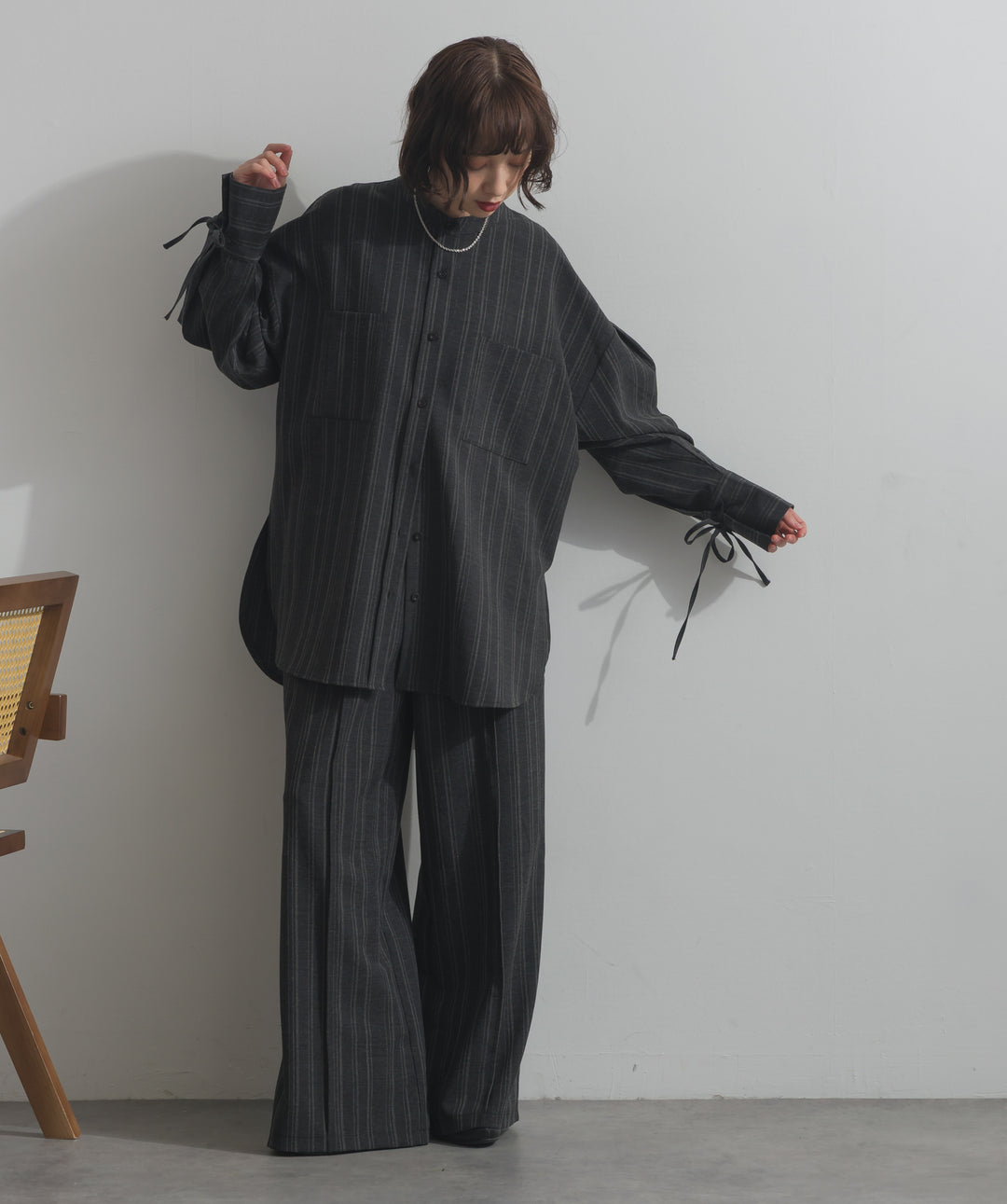 バンドカラーシャツ