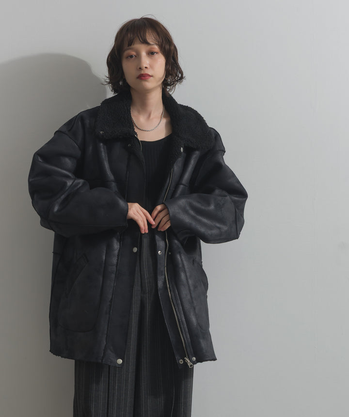 リバーシブルムートンコート