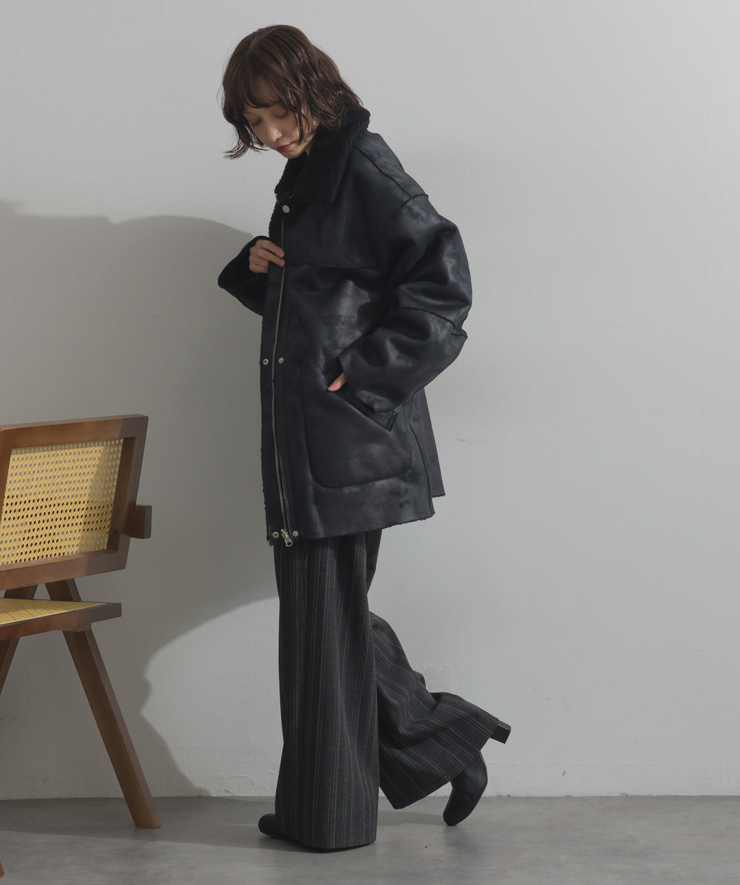 リバーシブルムートンコート