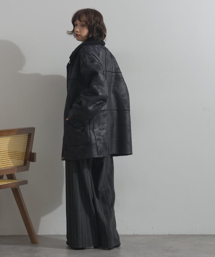 リバーシブルムートンコート