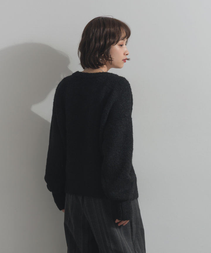 テープ刺繍ニットカーディガン