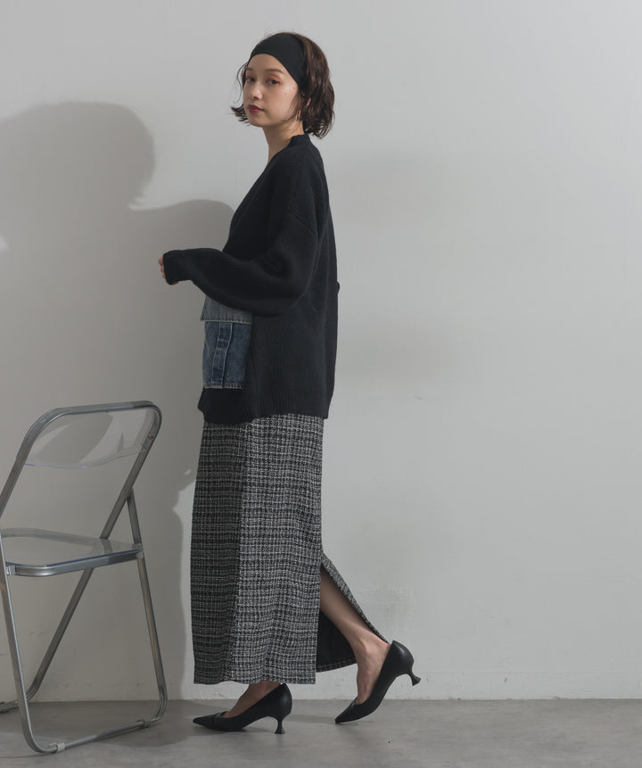 デニムポケットジップニットカーディガン