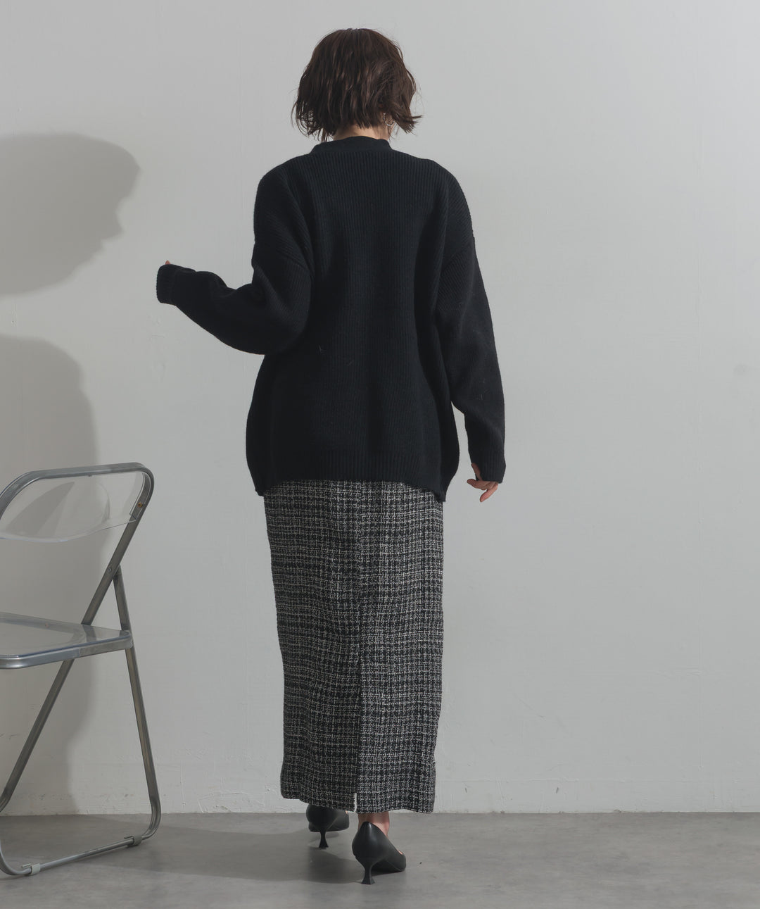 デニムポケットジップニットカーディガン