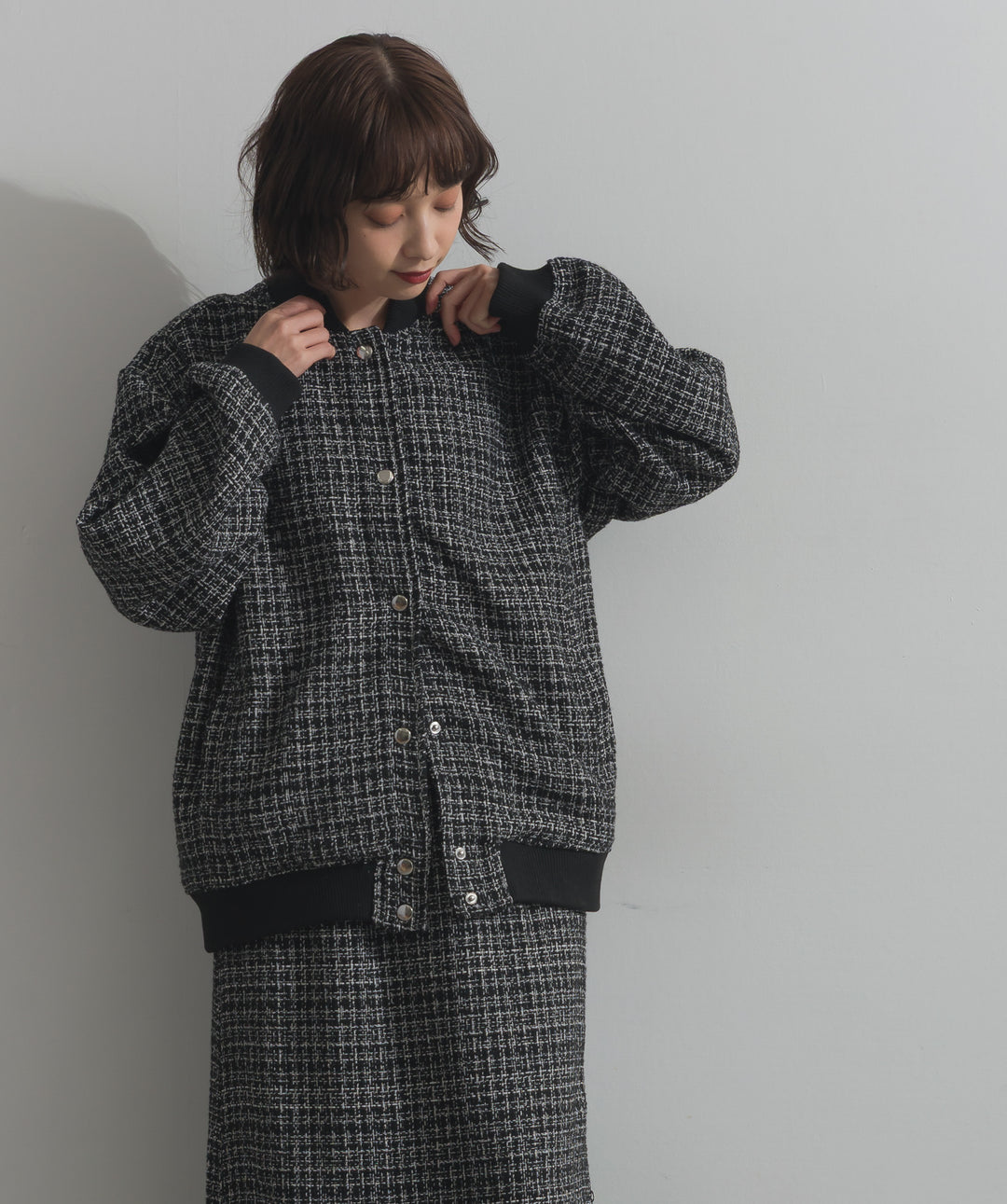 ツイードスタジャン