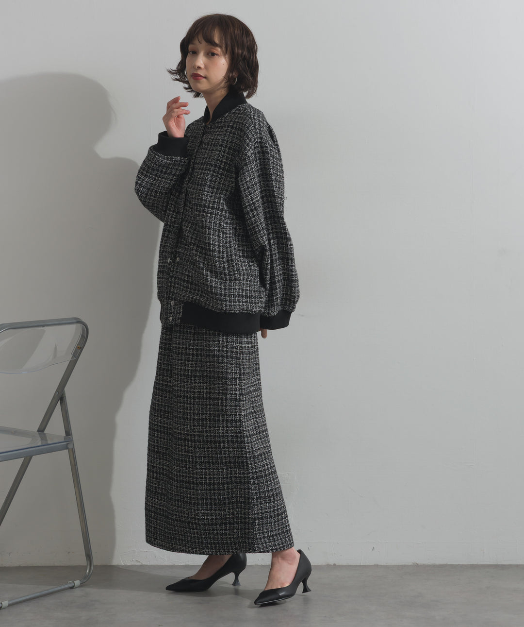 ツイードスタジャン