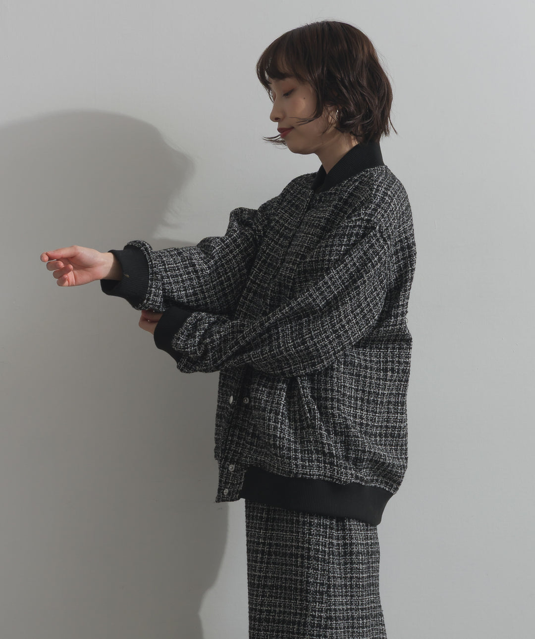 ツイードスタジャン