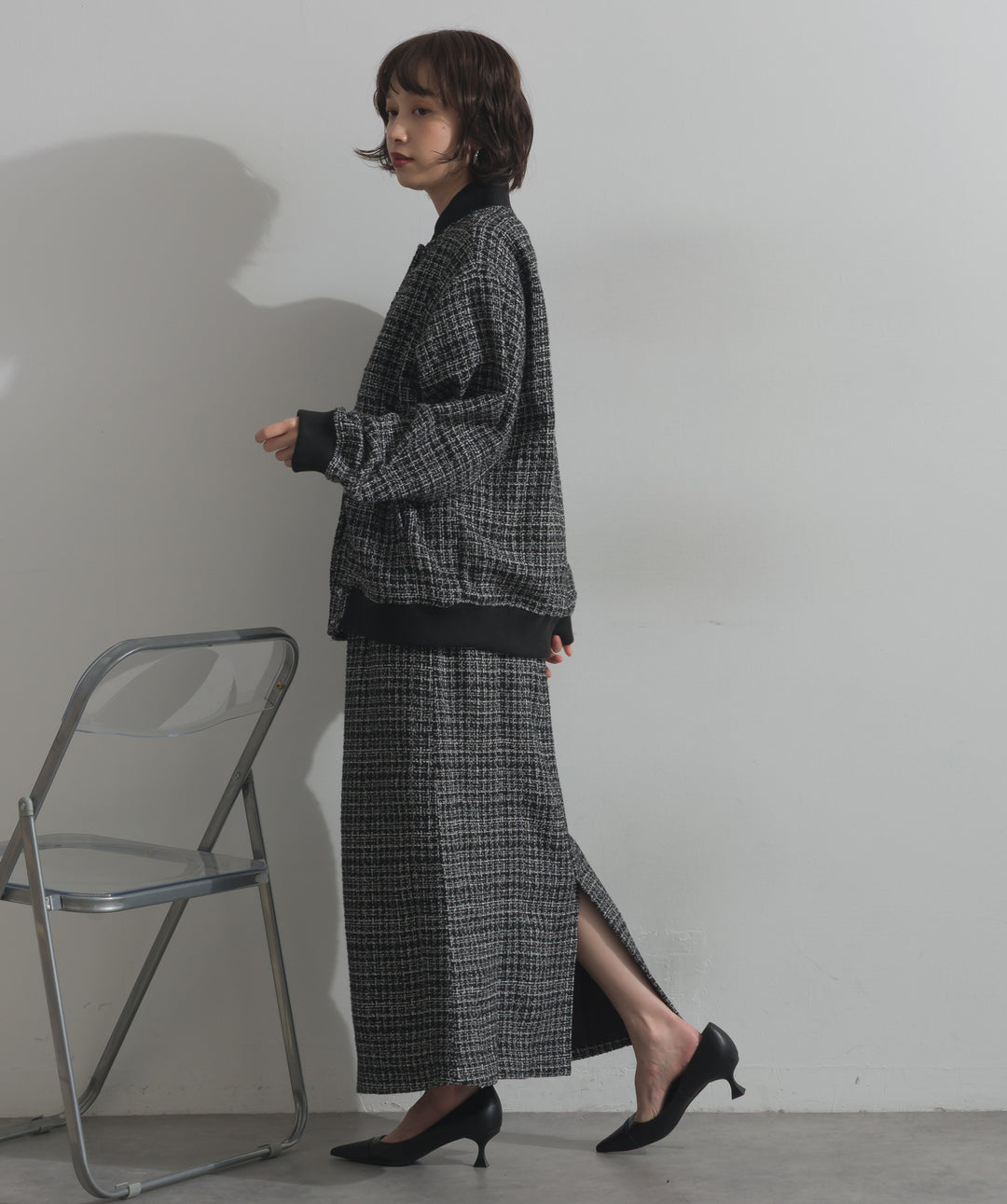 ツイードスタジャン