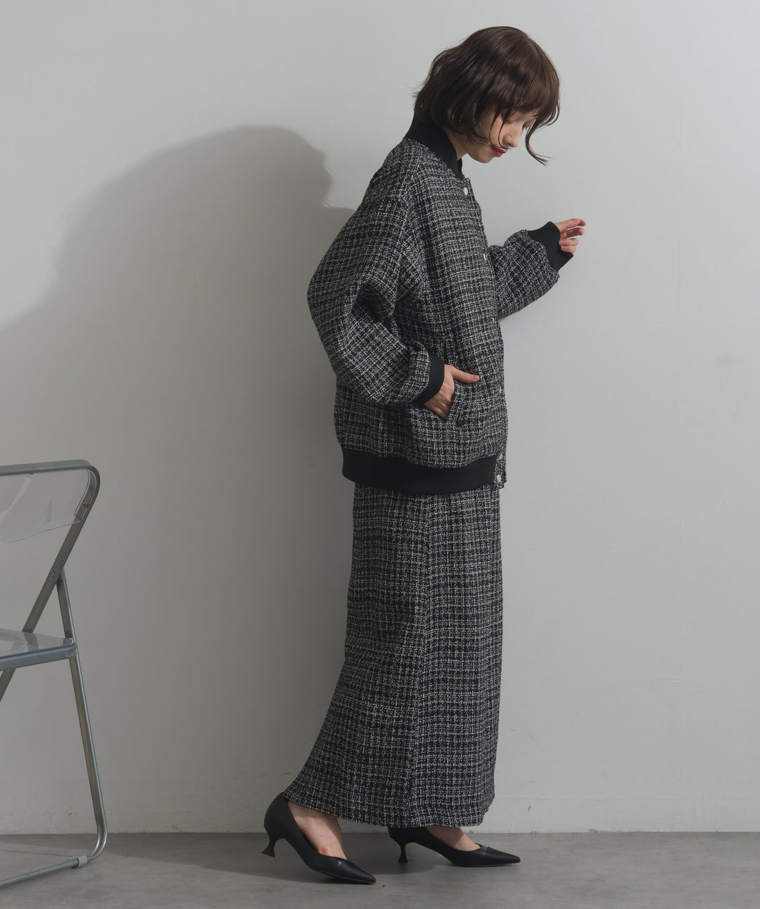 ツイードスタジャン