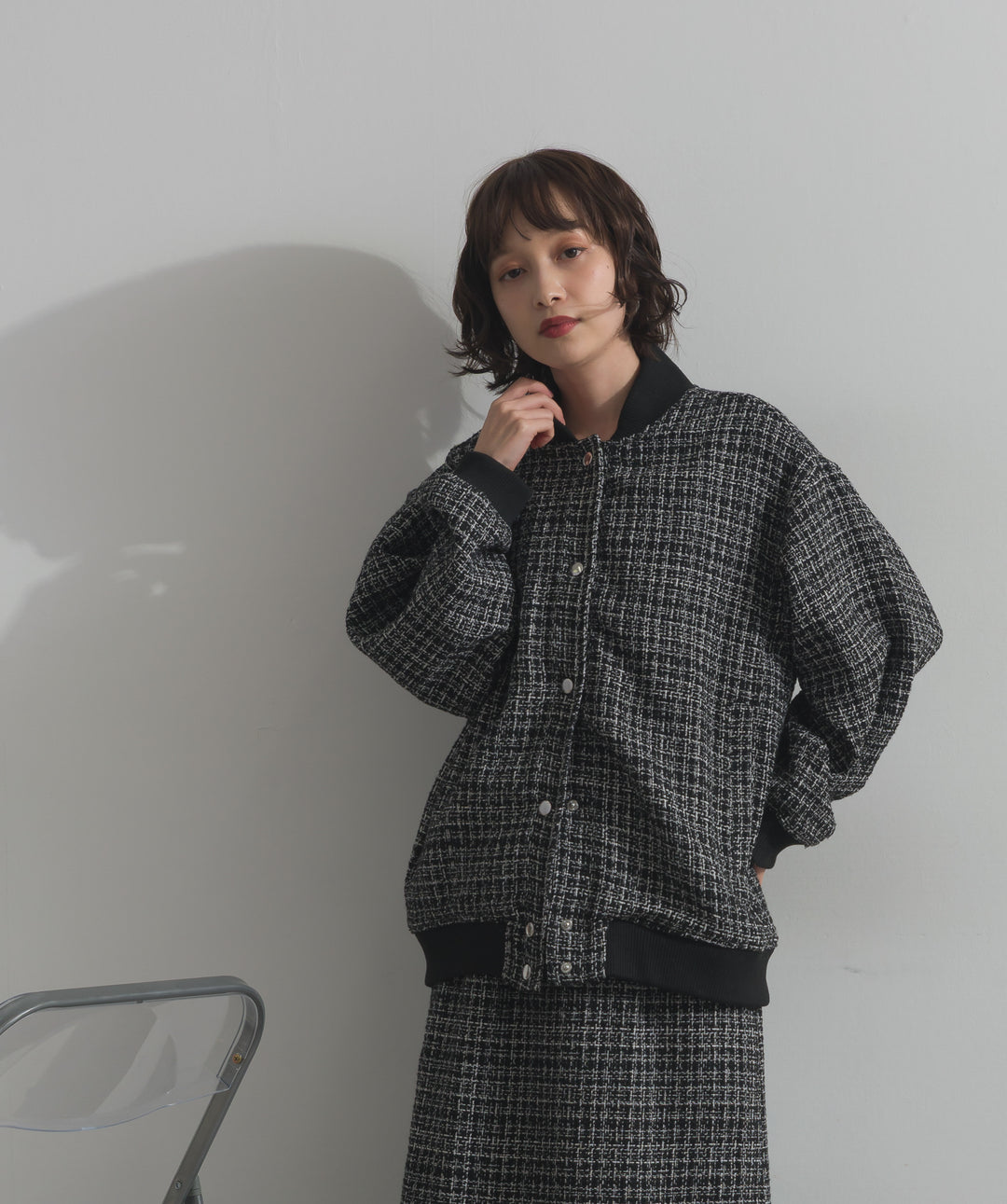 ツイードスタジャン