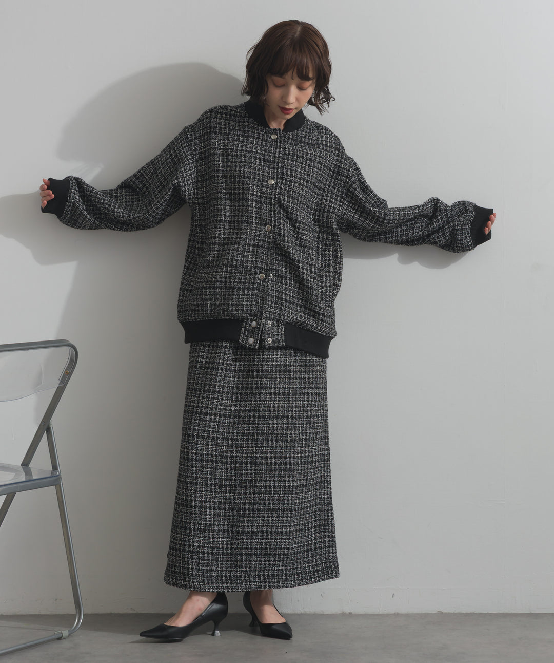 ツイードスタジャン