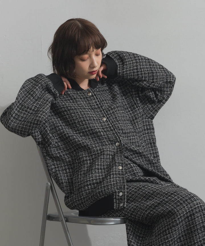 ツイードスタジャン