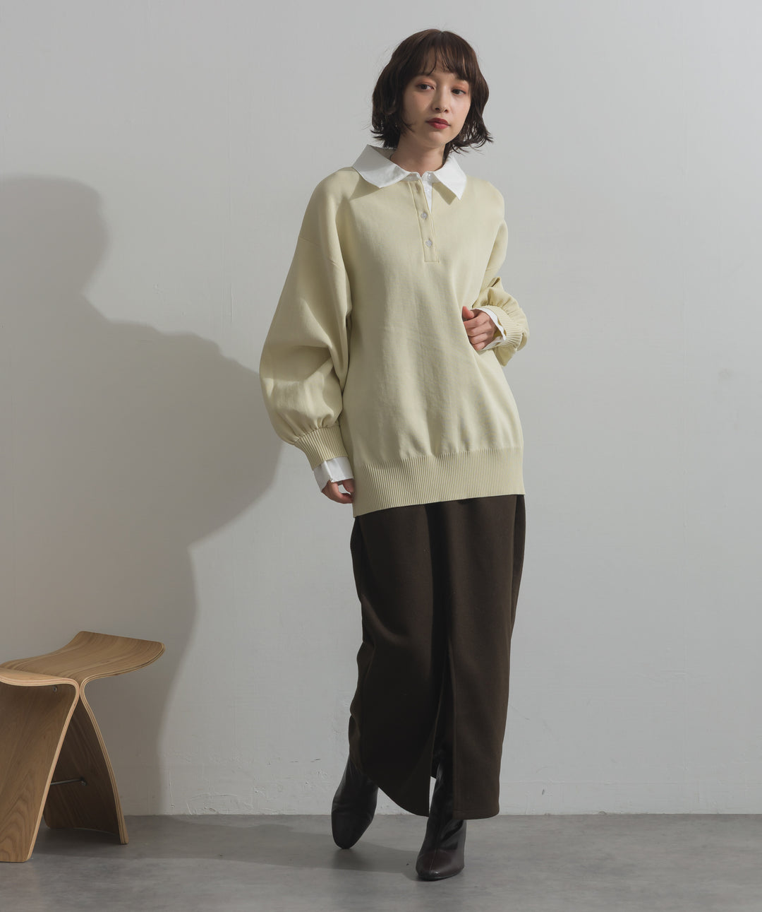 襟付きポロトップス