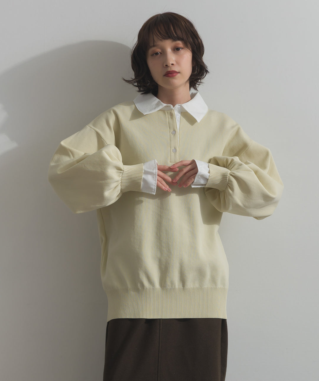 襟付きポロトップス