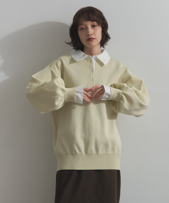 襟付きポロトップス