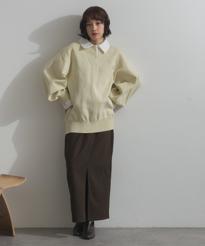 襟付きポロトップス