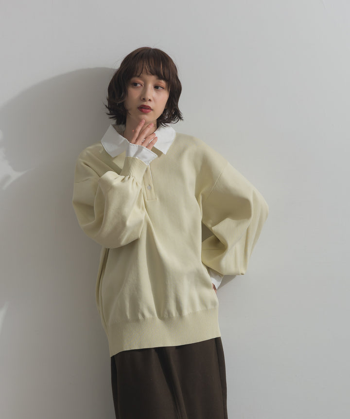 襟付きポロトップス