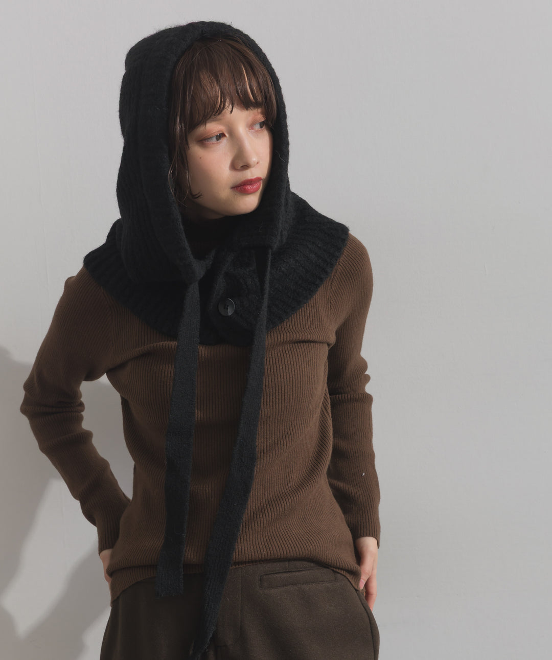 ニットフードスヌード