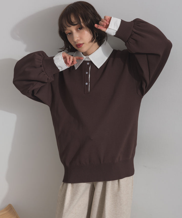 襟付きポロトップス