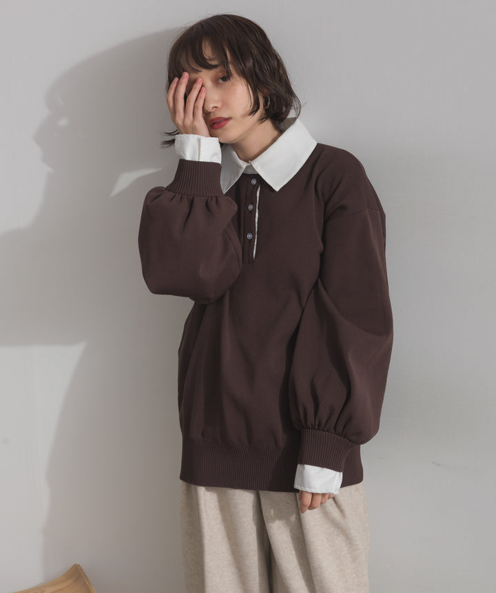 襟付きポロトップス