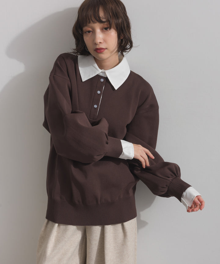 襟付きポロトップス