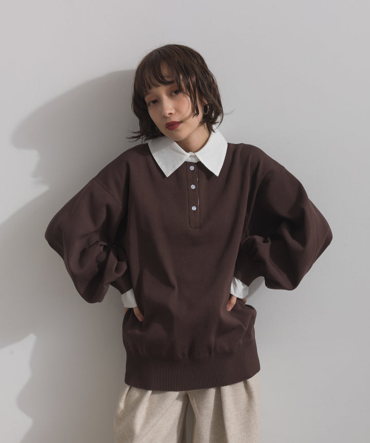 襟付きポロトップス