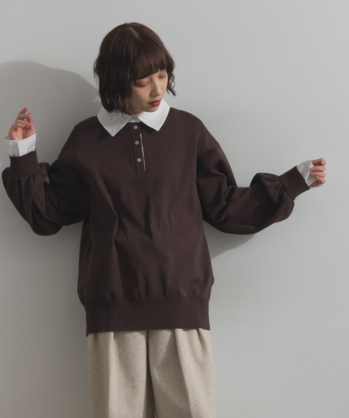 襟付きポロトップス