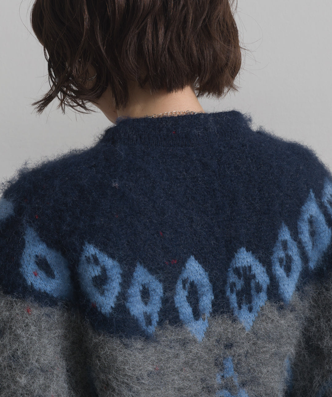 ノルディック柄シャギーニットカーディガン